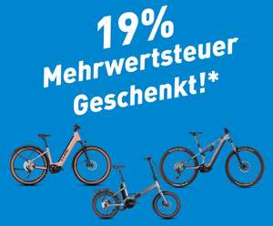 19% auf alle Bikes (außer Rennräder)