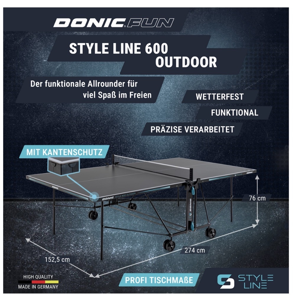 DONIC Tischtennisplatte Style 600 Outdoor