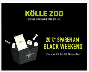 20% Rabatt in den Kölle Zoo Erlebnismärkten vom 25.11. bis 28.11.
