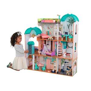 KidKraft 65986 Camila Puppenhaus aus Holz mit Möbeln, Spielset mit drei Spielebenen, mit Licht- und Soundeffekten @Amazon