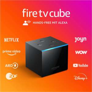 [Prime] Amazon Fire TV Cube (4K@60Hz, 2GB RAM, HDMI 2.0, WLAN, Bluetooth, IR-Sender, Alexa Hands-Free, Fernbedienung, LAN-Adapter)