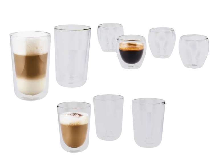 SILVERCREST Thermogläser-Set Espresso/Cappuccino/Latte Macchiato – 4,99€ bei Lidl