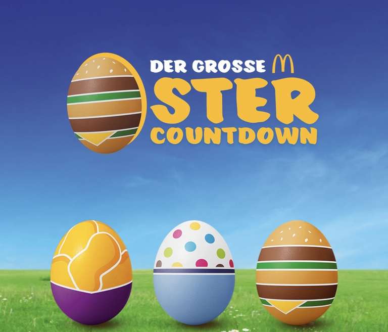 [McDonalds App] Der große Oster-Countdown vom 24.02. bis 23.03.2022 - jeden Tag ein wechselndes Angebot und Gewinnspiel