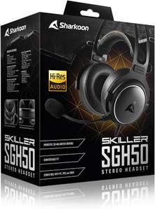 Sharkoon Skiller SGH50 Headset (Over-Ear, geschlossen, 3.5mm Klinke, abnehmbares Kabel & Mikrofon, 342g)