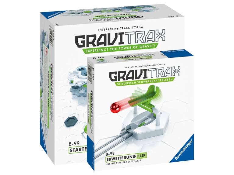 2x Ravensburger Gravitrax Kugelbahnsystem Vorteilspack Gravitrax Starterset Lite und Erweiterung Flip