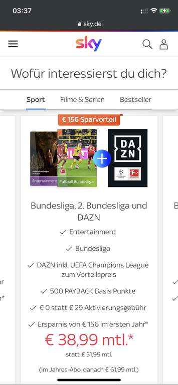 Sky Bundesliga/Entertainment + Dazn
