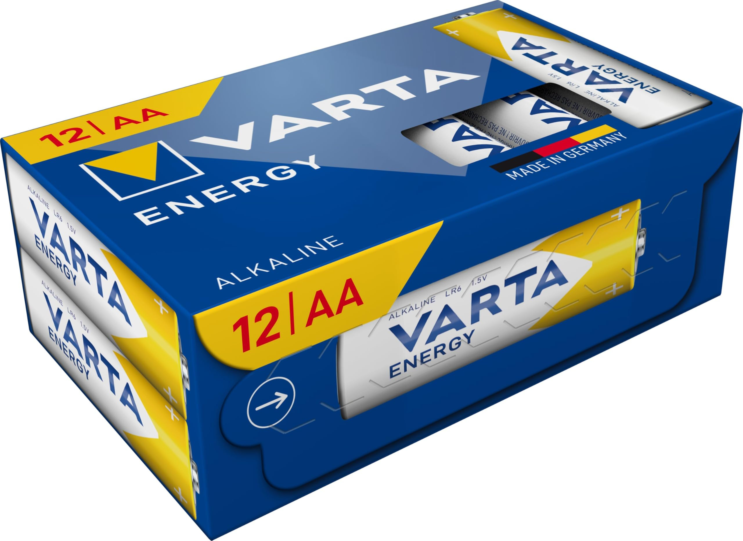 [Prime Spar-Abo] VARTA Batterien AA, 12 Stück Cube, Energy LR6 mit 1,5 V