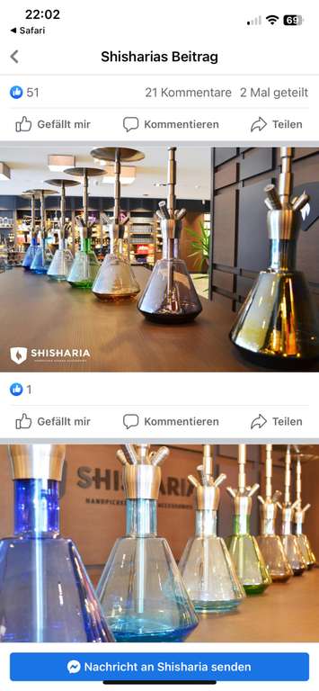 Shisharia Edelstahl Shisha für 19,90€ und andere