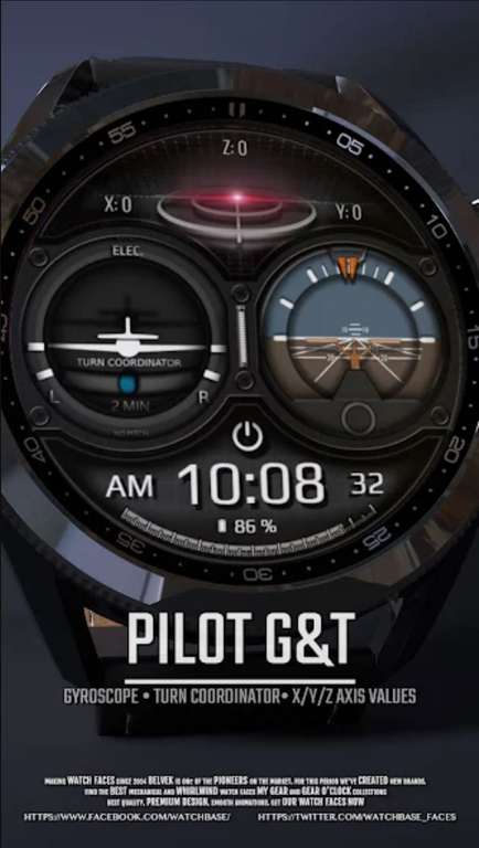 (Google Play Store) Pilot Gyroscope Watch face (WearOS Watchface)