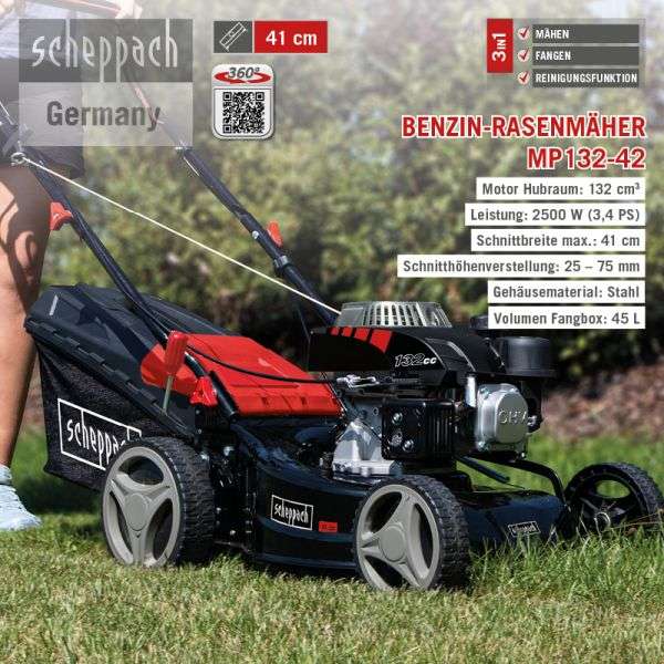 Scheppach Benzin-Rasenmäher MP132-42 42 cm für 144,95€ (5% topcashback) [Norma24]