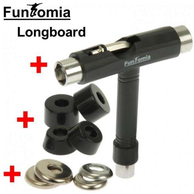 Longboard FunTomia (verschiedene Designs) + T-Tool + 4er Set 85A Bushings für unter 80 Euro