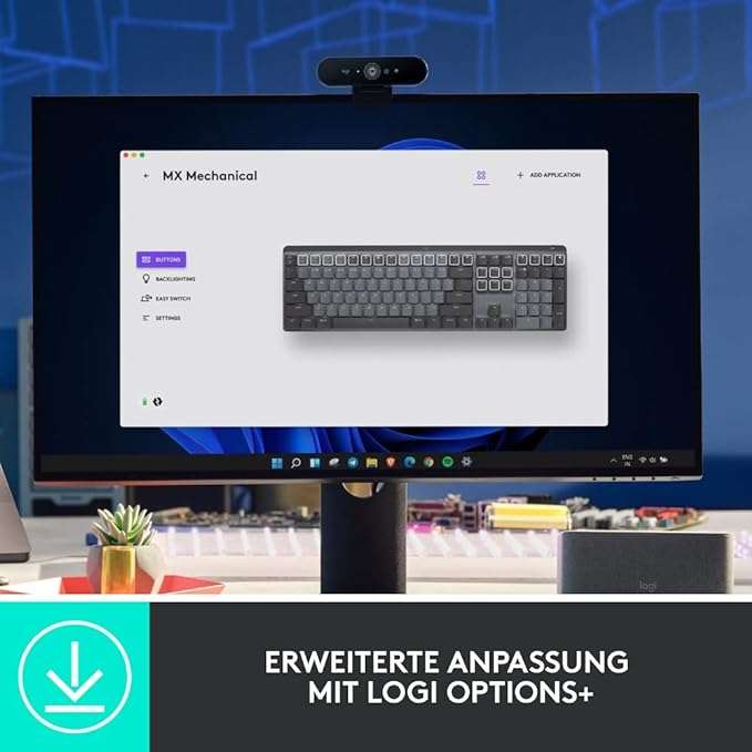 Logitech MX Mechanical Tastatur mit Tactile Quiet Tasten