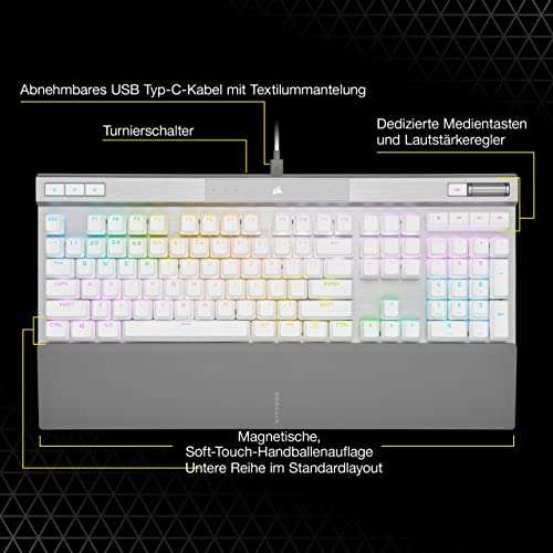 Corsair K70 PRO RGB Optisch-Mechanische USB-C Gaming-Tastatur - Lineare OPX-Tastenschalter