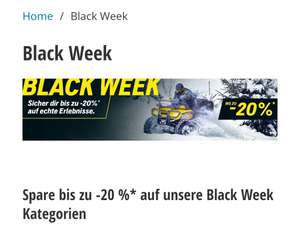 Jochen Schweizer - Black Week: Bis zu 20% Rabatt