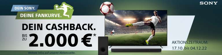 Sony BRAVIA OLED LED TV - Deine Fankurve! Cashback Aktion vom 17.10.2022 bis 04.12.2022