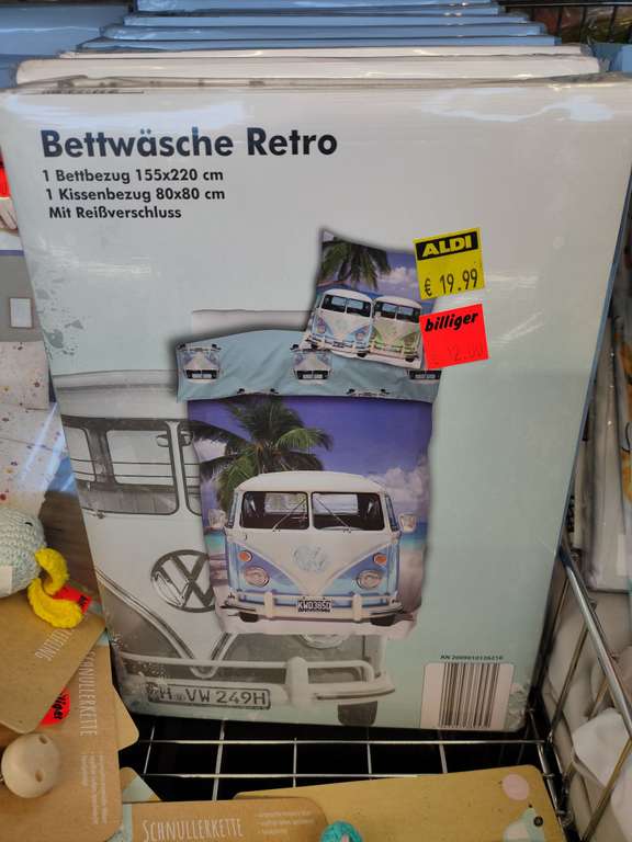 (Aldi Nord lokal?) VW Bulli Bettwäsche 155x220 cm im Ausverkauf für 12,- €