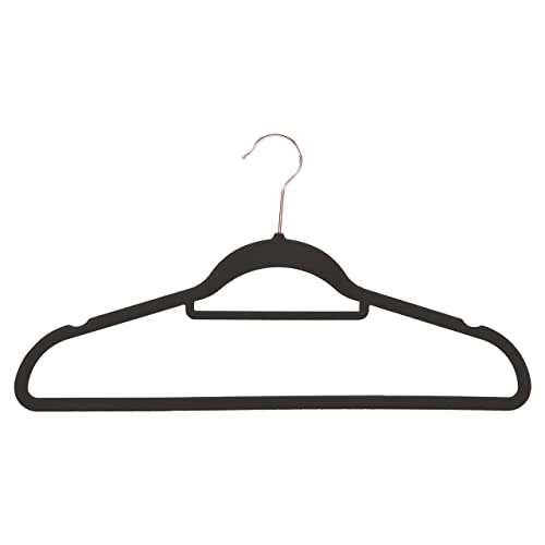 [Prime]Amazon Basics – Anzug-Kleiderbügel, beflockt, mit Krawattenbügel, roségoldfarbene Haken, 50 Stück