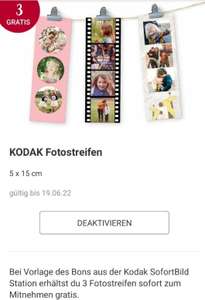 Rossmann App - 3 KODAK Fotostreifen gratis (personalisiert)