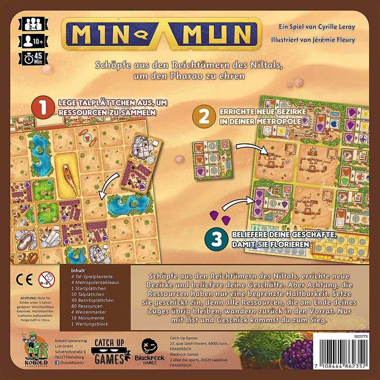 Min-Amun | Brettspiel / Familienspiel für 2 - 4 Personen ab 10 Jahren | ca. 45 Min. | BGG: 7.2 / Komplexität: 1.97