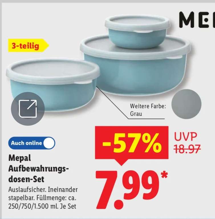 Mepal Mikrowellengeschirr Set „Lumina“ 3-teilig für 7,99 € bei Lidl