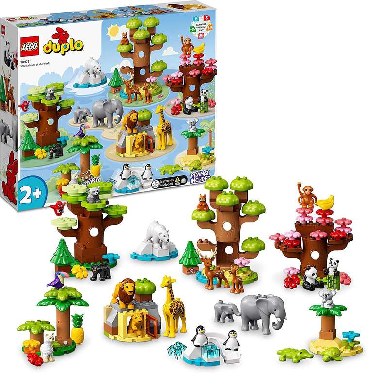 LEGO 10975 DUPLO Wilde Tiere der Welt Zoo Spielzeug mit Sound, mit 22