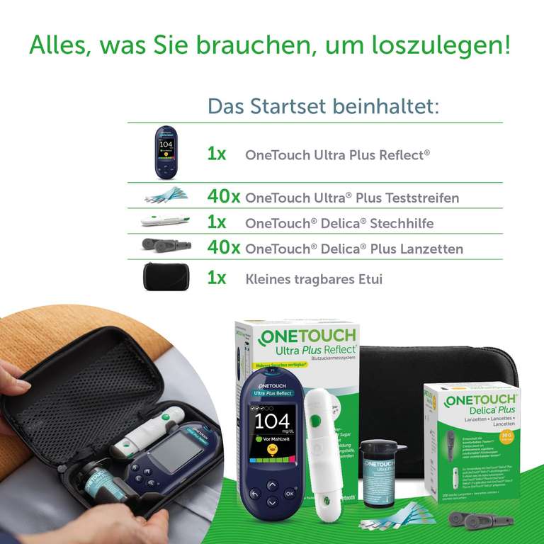 OneTouch Ultra Plus Reflect Blutzuckermesssystem für Diabetes mit Prime.