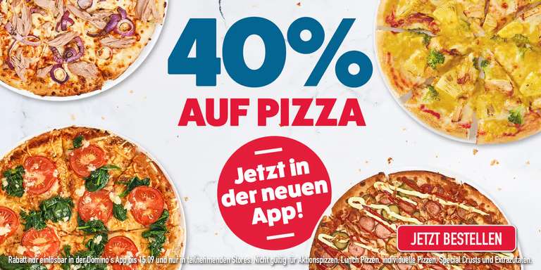 [App Bestellung] Lokal Duisburg : Dominos 40% auf eine Pizza ohne MBW