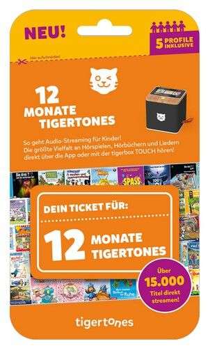 12 Monate Tigermedia Tigertones-Ticket / Tigerticket für die Tigerbox + bis zu vier Prämienartikel
