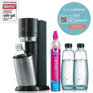 SodaStream Wassersprudler DUO Vorteilspack Titan mit 2 Karaffen & 1 PET-Flasche + 15€ Cashback