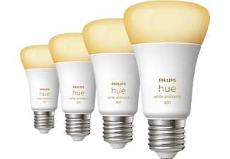 Philips Hue White Ambiance 800 LED-Bulb E27 6W, 4er-Pack