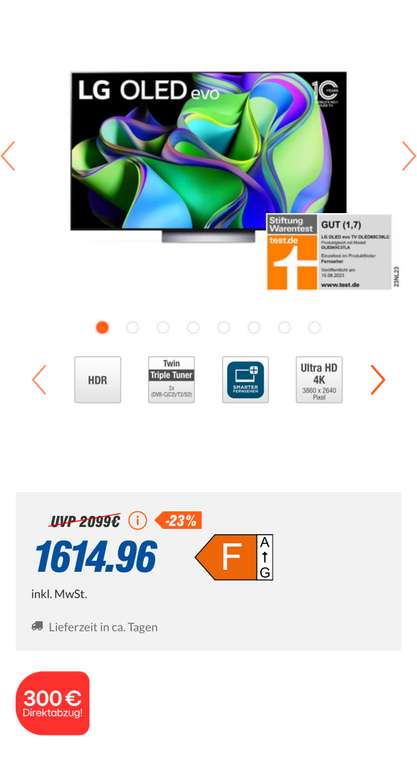 LG OLED65C39LC OLED TV (65 Zoll (165 cm)