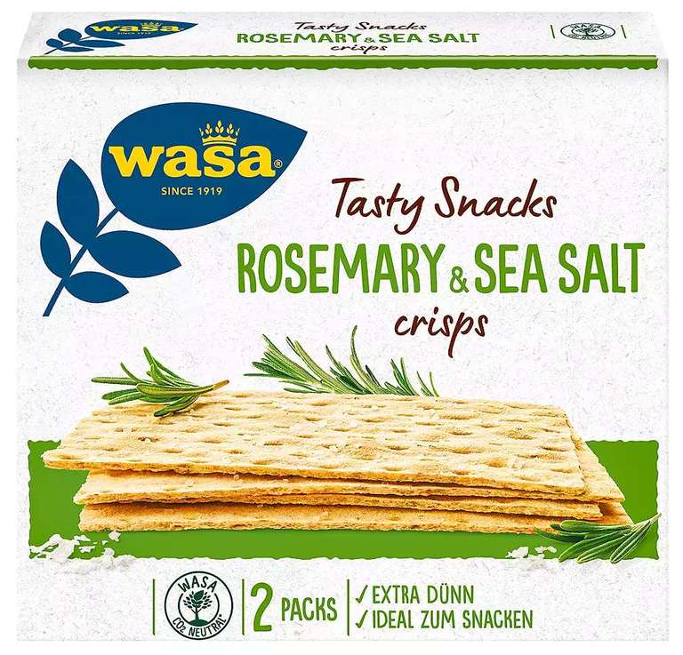 [Kaufland] Wasa Tasty Snacks Crisps, Crackers oder Rounds versch. Sorten 150 g für 1,29 € (Angebot + Coupon) - bundesweit ab 22.06