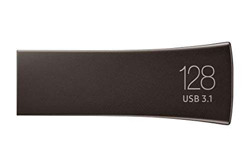 [prime] Samsung USB-Stick Typ-A BAR Plus (MUF-12BE4/APC), 128 GB, 400 MB/s Lesen, 60 MB/s Schreiben, USB 3.1 Flash Drive, Titan Gray