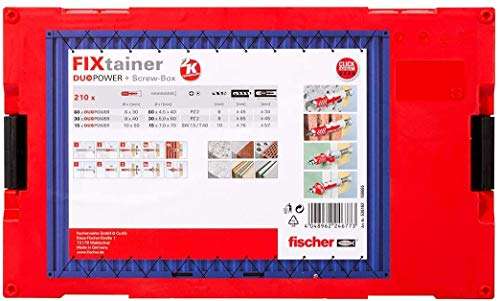 fischer FIXtainer - Dübelbox mit DUOPOWER Universaldübel und Schrauben 25,99€ (Prime/Conrad Abh)/ fischer FIXtainer bohren & dübeln 19€