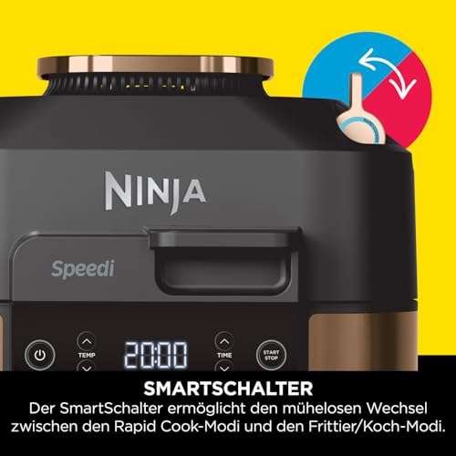 Ninja Deluxe Schwarz & Kupfer Edition 10-in-1 Speedi Rapid Cooking System & Heißluftfritteuse