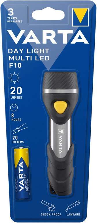VARTA Taschenlampe mit 5 LEDs inkl. 1x AA Batterien (Amazon Prime)