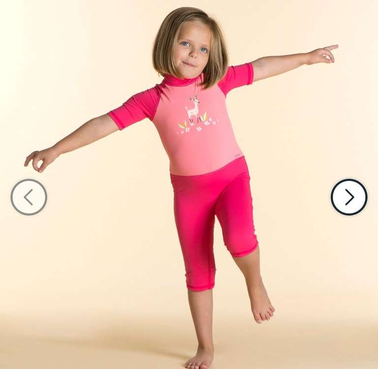 UV-Schwimmanzug Babys/Kleinkinder kurzarm - bedruckt rosa