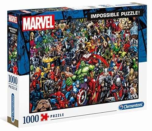 (Amazon Prime) Clementoni 39411 Marvel Universe – 1000 Teile, Impossible Puzzle Avengers Hulk Iron Man Spiderman