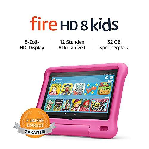 Fire HD 8 Kids-Tablet 8-Zoll-HD-Display, 32 GB, pinke kindgerechte Hülle