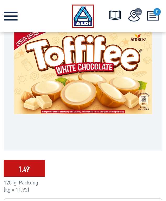 Storck Toffifee White Chocolate [Aldi Nord] 1,49€