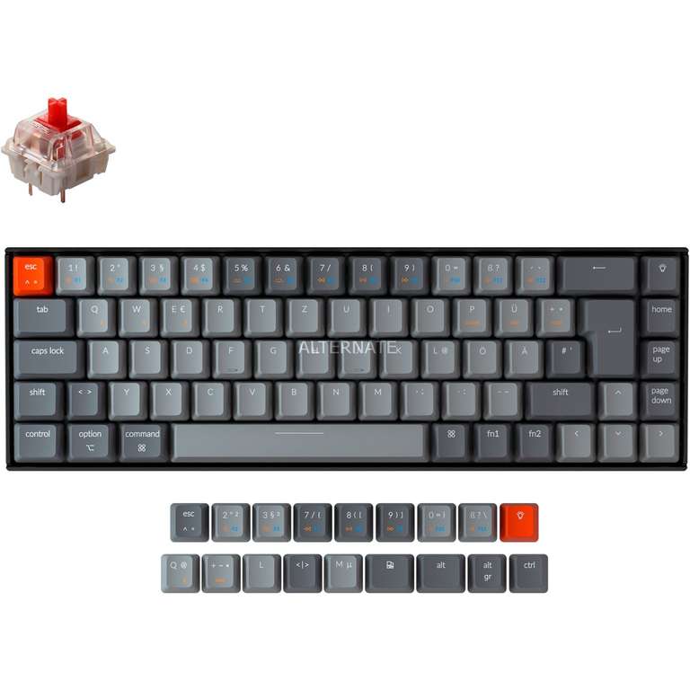 Keychron-Angebote: z.B. K6 Gaming-Tastatur (schwarz/grau, DE-Layout, Gateron Red, Hot-Swap, RGB) | M1 Ultra-Light Gaming-Maus