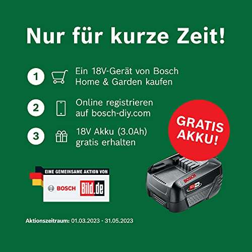 Bosch Home and Garden Akku Kettensäge Universalchain 18 (Grün, 1 Akku, 18 Volt System, mit Akku und Ladegerät