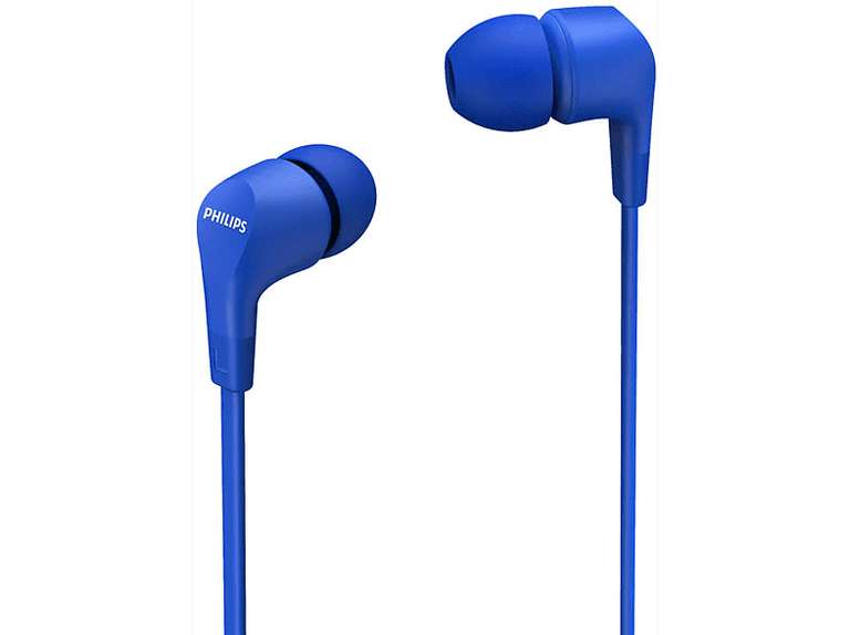 [SATURN od. MEDIAMARKT Abholung, AMAZON Prime] PHILIPS E1105BL/00, einfacher In-ear Kopfhörer mit Bedien-Taste (blau)