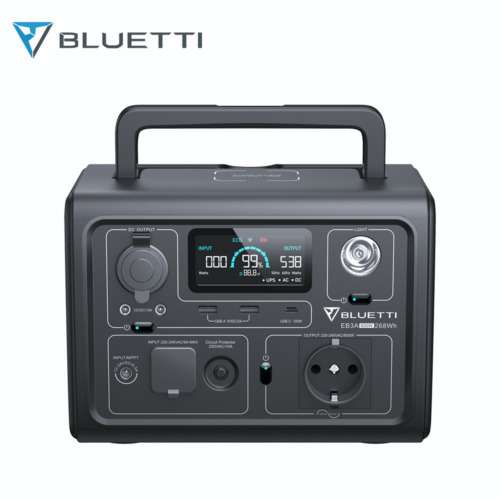 Bluetti EB3A Tragbare Powerstation (Refurbished, 268Wh LiFePO4, 1x Schuko, USB-C PD 100W, 2x USB-A, 600W)