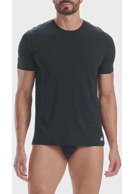 3er-Pack adidas Active Flex Cotton Shirt, Baumwolle für Herren | schwarz oder weiß, Kurzarm Shirt / Unterhemd