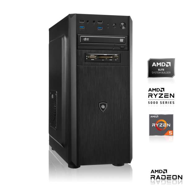 Office PC mit AMD Ryzen 5 5600G, 16GB DDR4 3200 MHz RAM, 256GB NVMe SSD, Gigabyte A520M-H, 2 Jahre Garantie für 349€ (Memory PC)