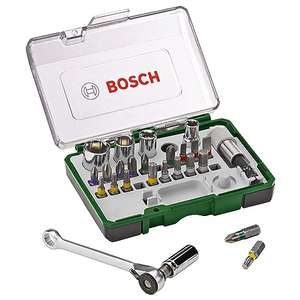Bosch 27tlg. Schrauberbit und Ratschen-Set (PH, PZ, Hex, T, S-Bit, Zubehör Bohrschrauber und Schraubendreher) PRIME