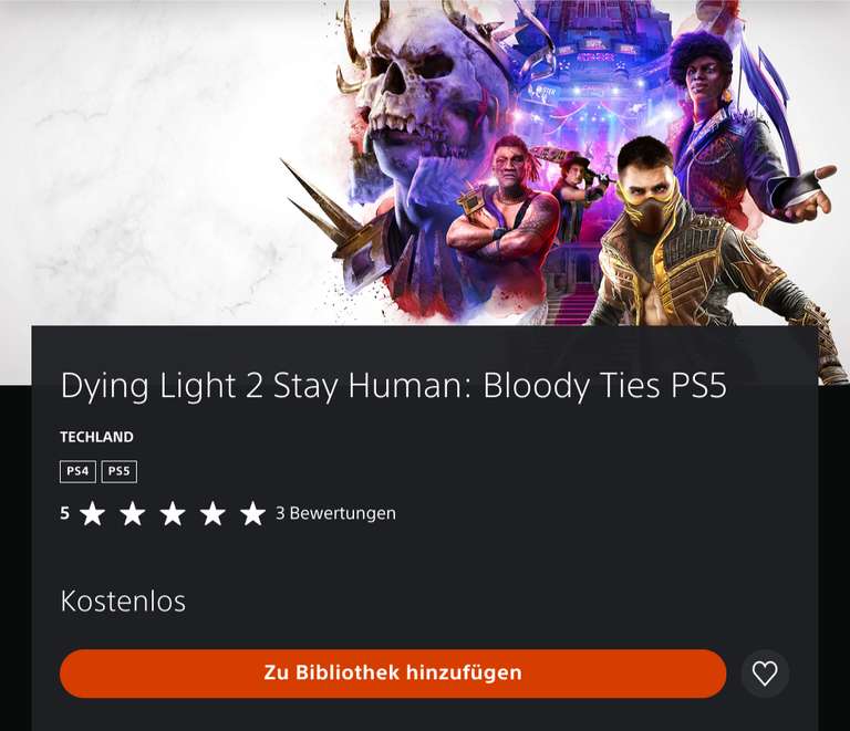 [PSN Store] Dying Light 2 Stay Human: Bloody Ties PS5 DLC kostenlos