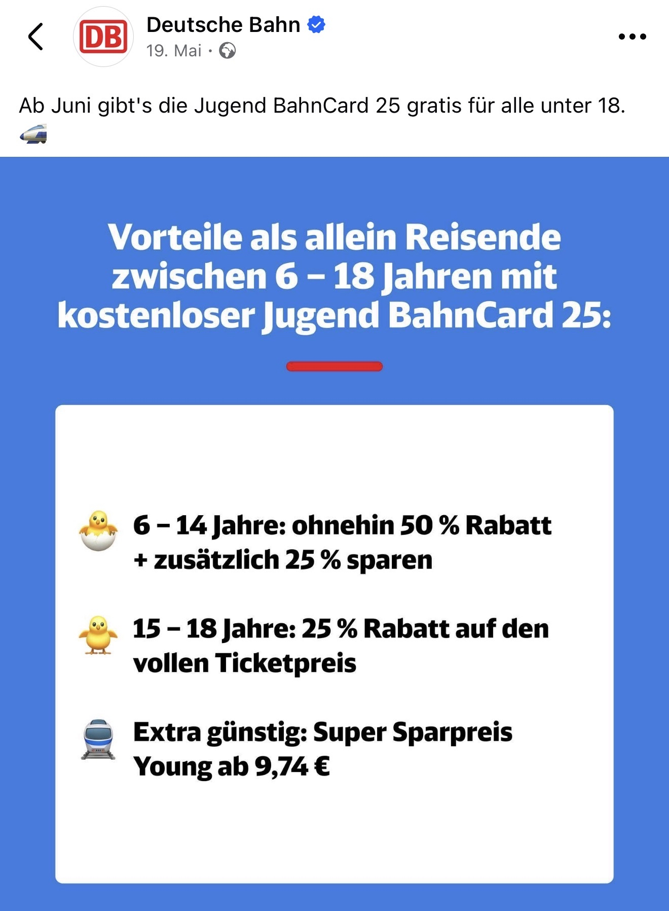 Jugend BahnCard 25 ab Juni gratis für alle bis 18.