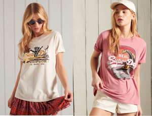 Superdry Damen Vintage Logo Itago T-Shirts in 3 Farben (Größen 34 bis 42)